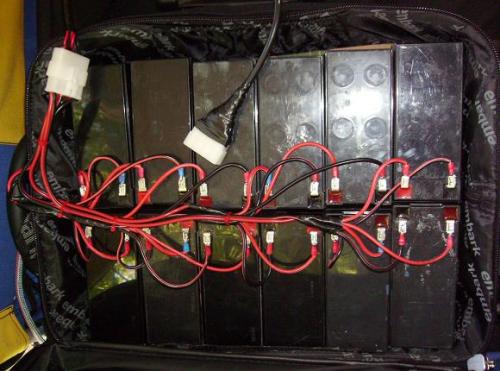 Each 12 volt charger connects to 3 SLA batteries. the battery bank is 