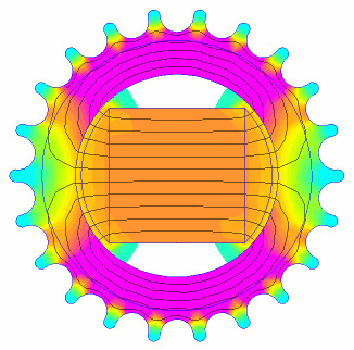 Animation Magnetic Clutch Simulates Induction Motor.gif